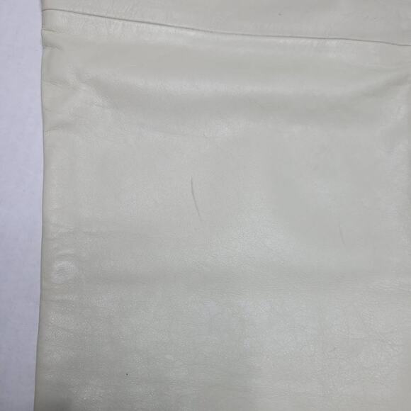 Tach Clothing Ivory Genuine Leather Pants Dilma Straight Leg High Rise Ankle 28 - Picture 11 of 16